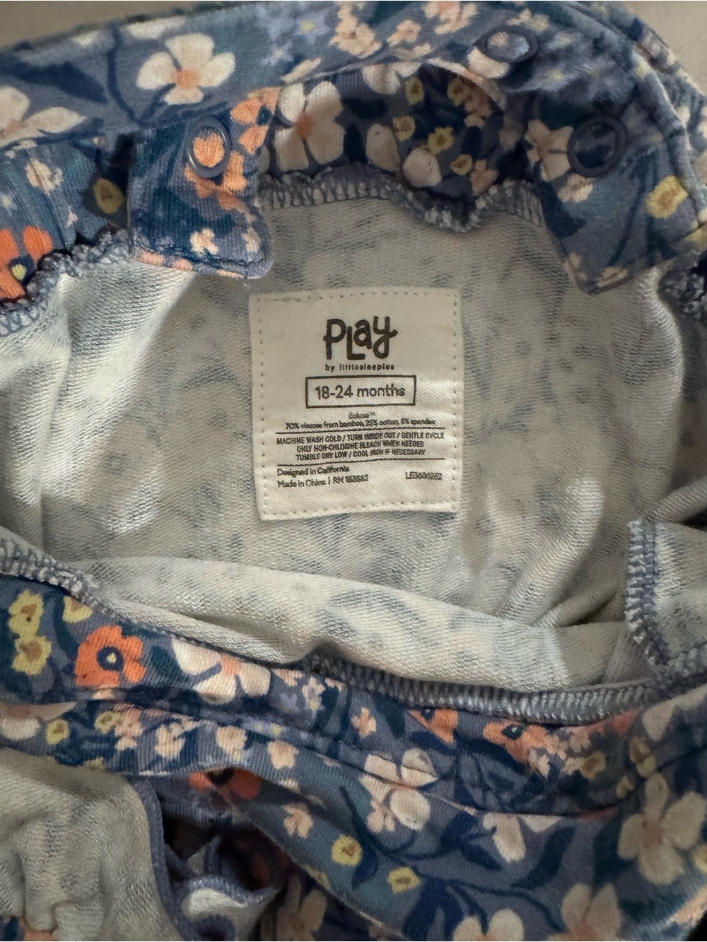 Little Sleepies Petite Petals Ruffle Overall Romper - Picture 2 of 2